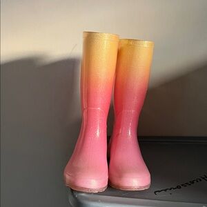 Target Kids Pink and Yellow Boots